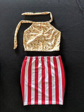 Popcorn Costume Sexy Halloween 2 Piece Size XS